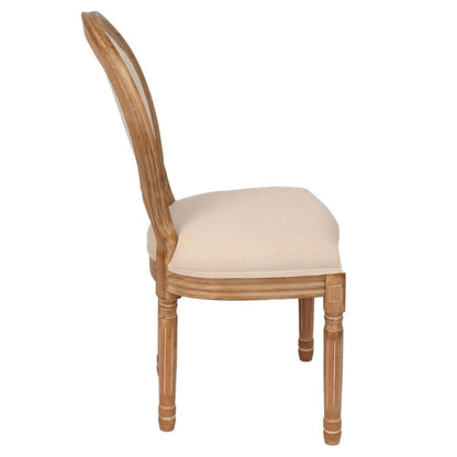 French Country Dining Chairs with Round Back Set of 2,Solid Wood Legs