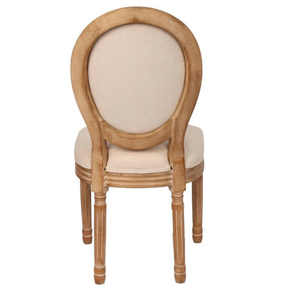 French Country Dining Chairs with Round Back Set of 2,Solid Wood Legs