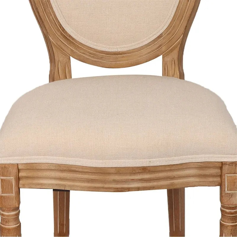 French Country Dining Chairs with Round Back Set of 2,Solid Wood Legs