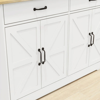 Farmhouse Buffet Cabinet: Rustic Charm with 2 Drawers, 4 Doors