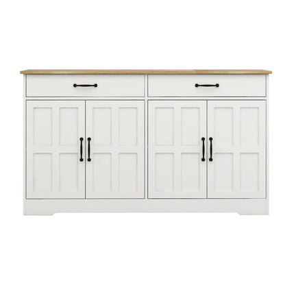 Farmhouse Buffet Cabinet: Rustic Charm with 2 Drawers, 4 Doors