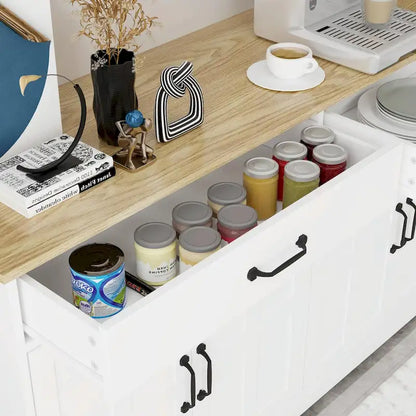 Farmhouse Buffet Cabinet: Rustic Charm with 2 Drawers, 4 Doors