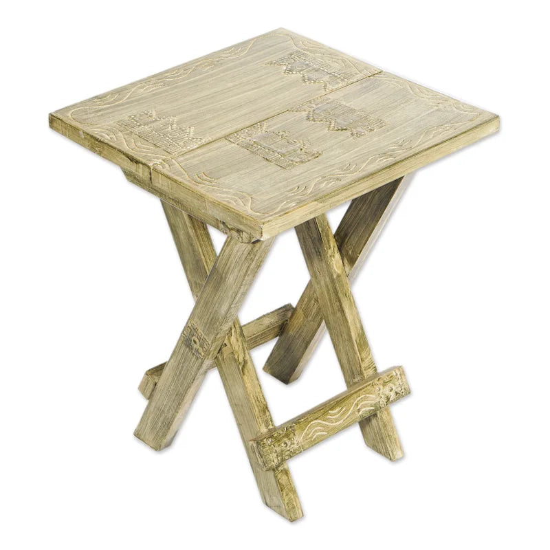 Handmade Wood Folding Table, 'Picnic Time' (Ghana)