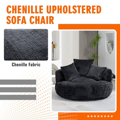 HOMEFUN Chenille Upholstered Durable Comfort Lounger High Back Bean Bag Chair