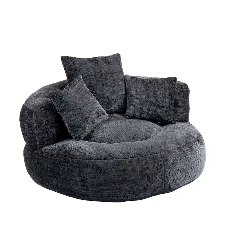 HOMEFUN Chenille Upholstered Durable Comfort Lounger High Back Bean Bag Chair