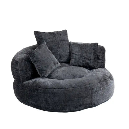 HOMEFUN Chenille Upholstered Durable Comfort Lounger High Back Bean Bag Chair