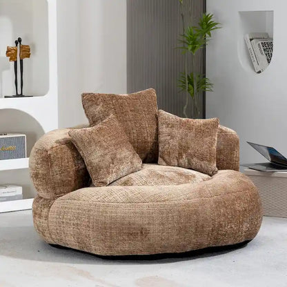 HOMEFUN Chenille Upholstered Durable Comfort Lounger High Back Bean Bag Chair