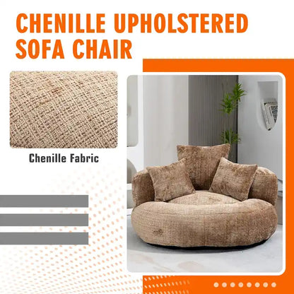 HOMEFUN Chenille Upholstered Durable Comfort Lounger High Back Bean Bag Chair