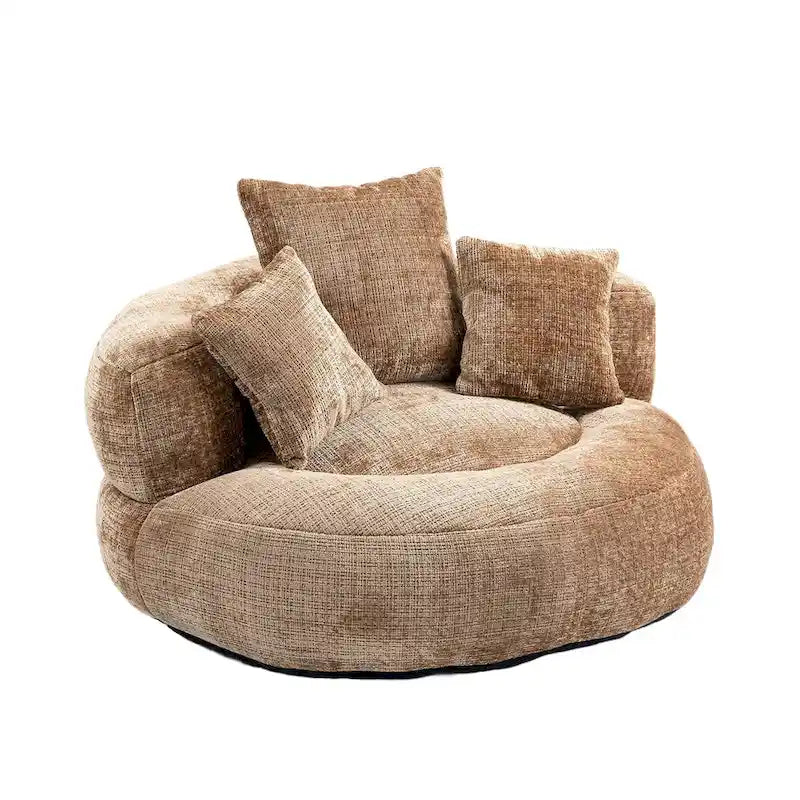 HOMEFUN Chenille Upholstered Durable Comfort Lounger High Back Bean Bag Chair