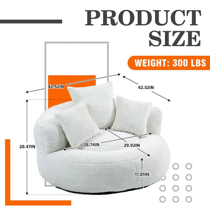 HOMEFUN Chenille Upholstered Durable Comfort Lounger High Back Bean Bag Chair