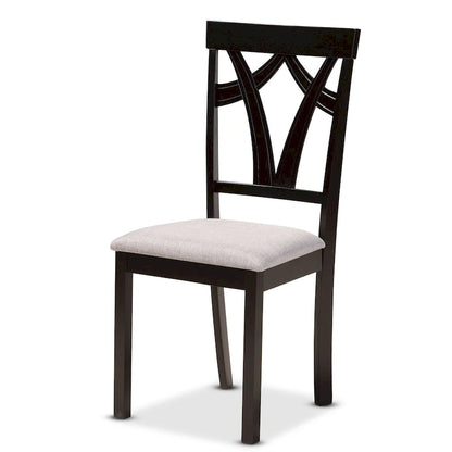 Derya Modern Transitional 5-Piece Wood Dining Set-Grey/Dark Brown