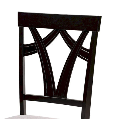 Derya Modern Transitional 5-Piece Wood Dining Set-Grey/Dark Brown