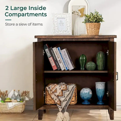 2-Door Accent Wooden Style Storage Cabinet with Shelves