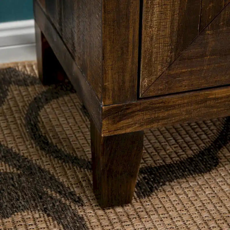 2-Door Accent Wooden Style Storage Cabinet with Shelves