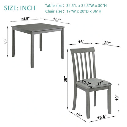 Wooden Dining Rectangular Table set for 4,Kitchen Dining Table for Small Space,Walnut