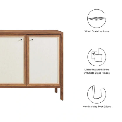 Capri 65 Wood Grain Sideboard Storage Cabinet