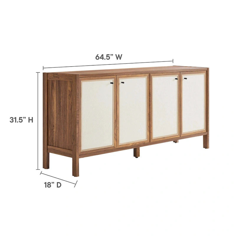 Capri 65 Wood Grain Sideboard Storage Cabinet