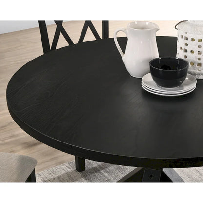 Windvale Cross-Buck Base Dining Table in Black