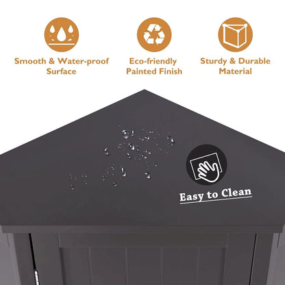 Bathroom Cabinet Triangle Corner Storage Cabinet with Shelf Modern Style - 17.5 L x 17.5 W x 31.4 H