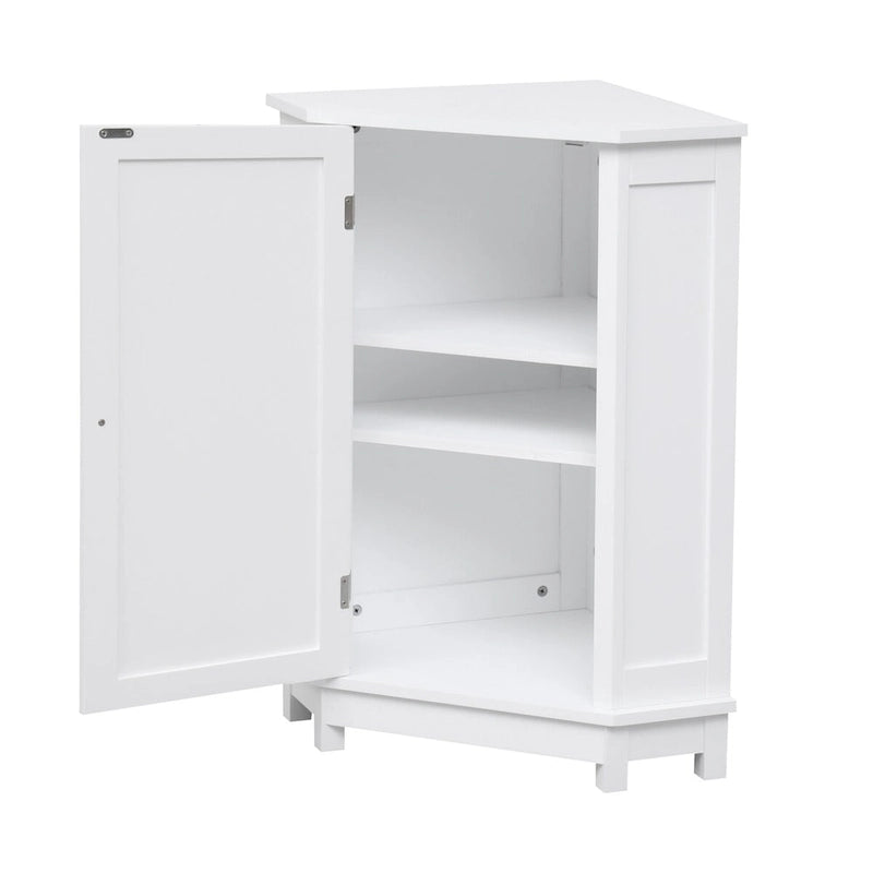 Bathroom Cabinet Triangle Corner Storage Cabinet with Shelf Modern Style - 17.5 L x 17.5 W x 31.4 H