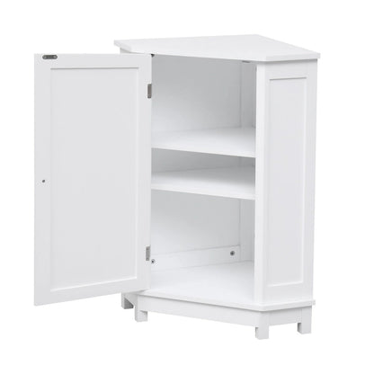 Bathroom Cabinet Triangle Corner Storage Cabinet with Shelf Modern Style - 17.5 L x 17.5 W x 31.4 H