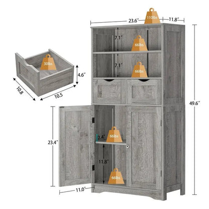 Tall Storage Cabinet - 11.8D x 23.6W x 49.6H