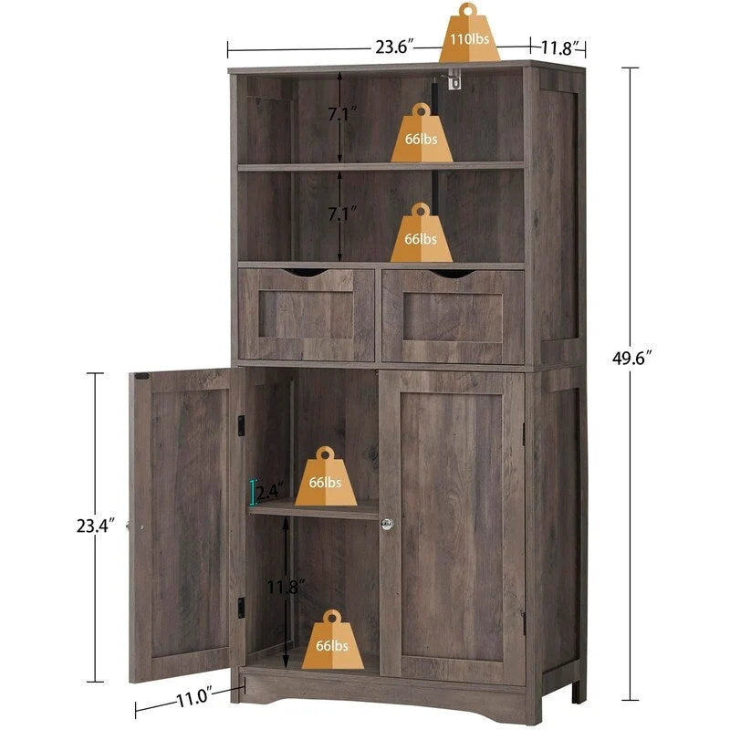 Tall Storage Cabinet - 11.8D x 23.6W x 49.6H