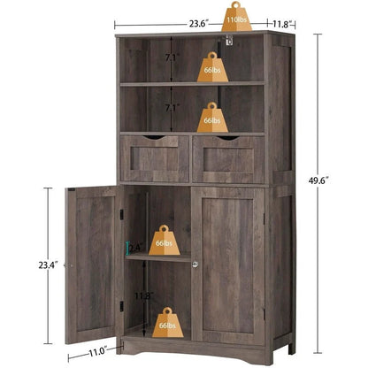 Tall Storage Cabinet - 11.8D x 23.6W x 49.6H