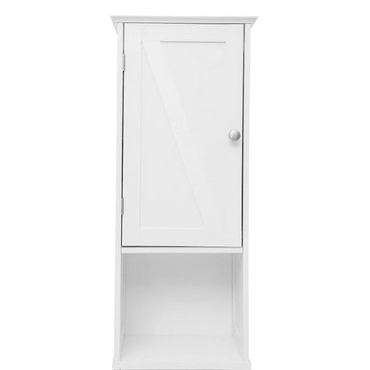 Farmhouse Freestanding Linen Tower with Shelves, Drawer, and Doors