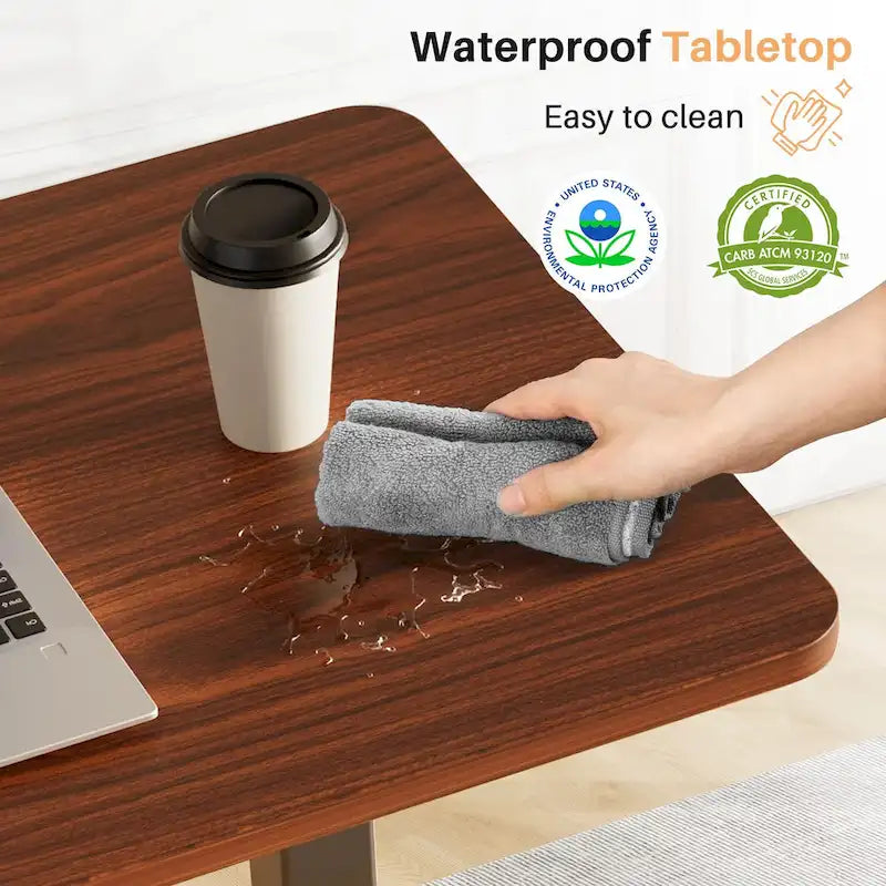 Mobile Standing Desk with Wheels Pneumatic Laptop Desk Rolling Computer Cart Movable Height Adjustable Small Stand Desk Home