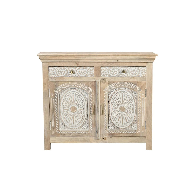 Clara 2-drawer 2-door Carved Solid Wood Sideboard