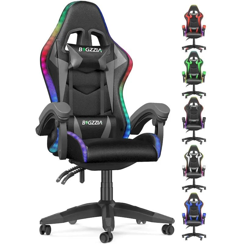 RGB Gaming Chair with LED Lights and Ergonomic Computer Chair