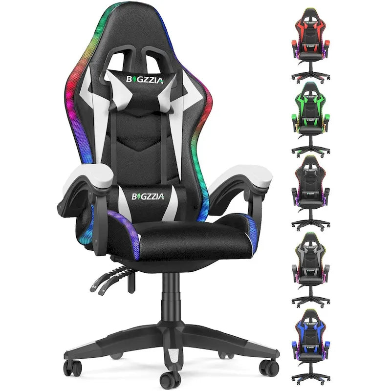 RGB Gaming Chair with LED Lights and Ergonomic Computer Chair