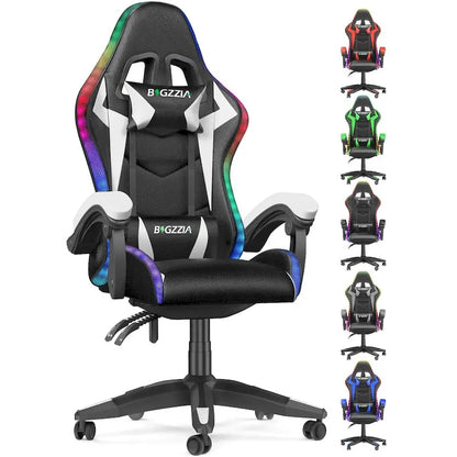 RGB Gaming Chair with LED Lights and Ergonomic Computer Chair