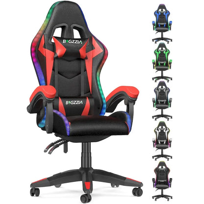 RGB Gaming Chair with LED Lights and Ergonomic Computer Chair