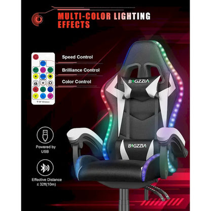 RGB Gaming Chair with LED Lights and Ergonomic Computer Chair