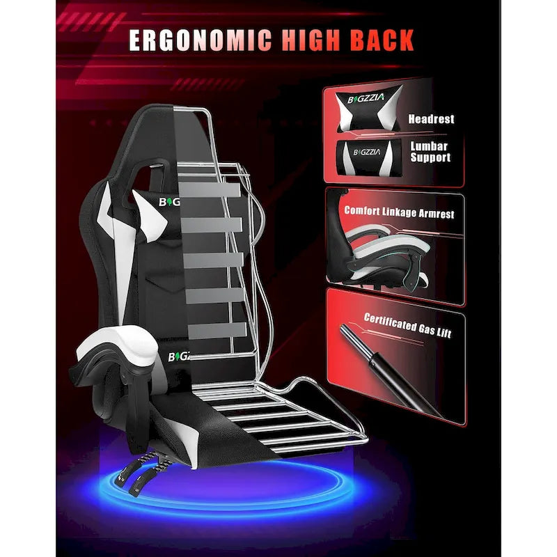 RGB Gaming Chair with LED Lights and Ergonomic Computer Chair
