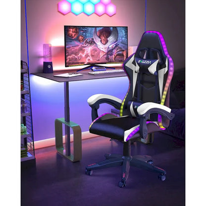 RGB Gaming Chair with LED Lights and Ergonomic Computer Chair