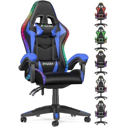RGB Gaming Chair with LED Lights and Ergonomic Computer Chair
