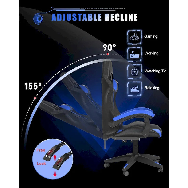 RGB Gaming Chair with LED Lights and Ergonomic Computer Chair