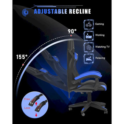 RGB Gaming Chair with LED Lights and Ergonomic Computer Chair