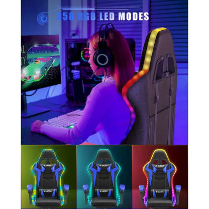 RGB Gaming Chair with LED Lights and Ergonomic Computer Chair