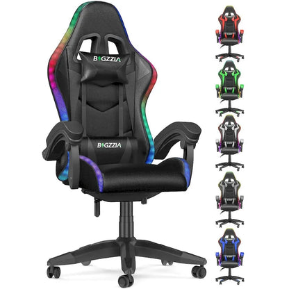 RGB Gaming Chair with LED Lights and Ergonomic Computer Chair