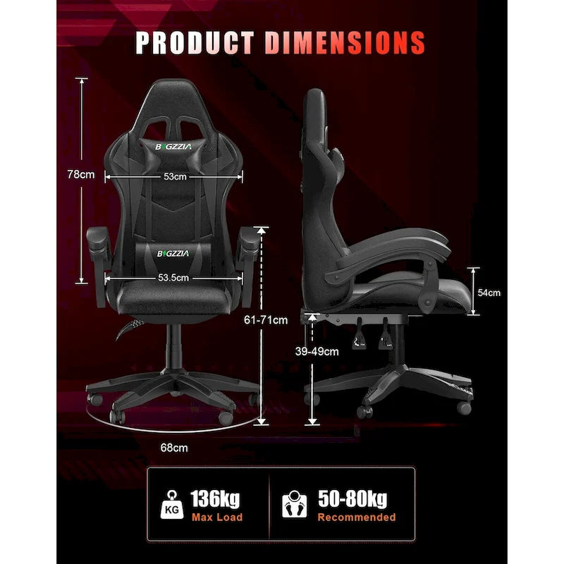 RGB Gaming Chair with LED Lights and Ergonomic Computer Chair