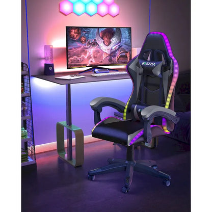 RGB Gaming Chair with LED Lights and Ergonomic Computer Chair