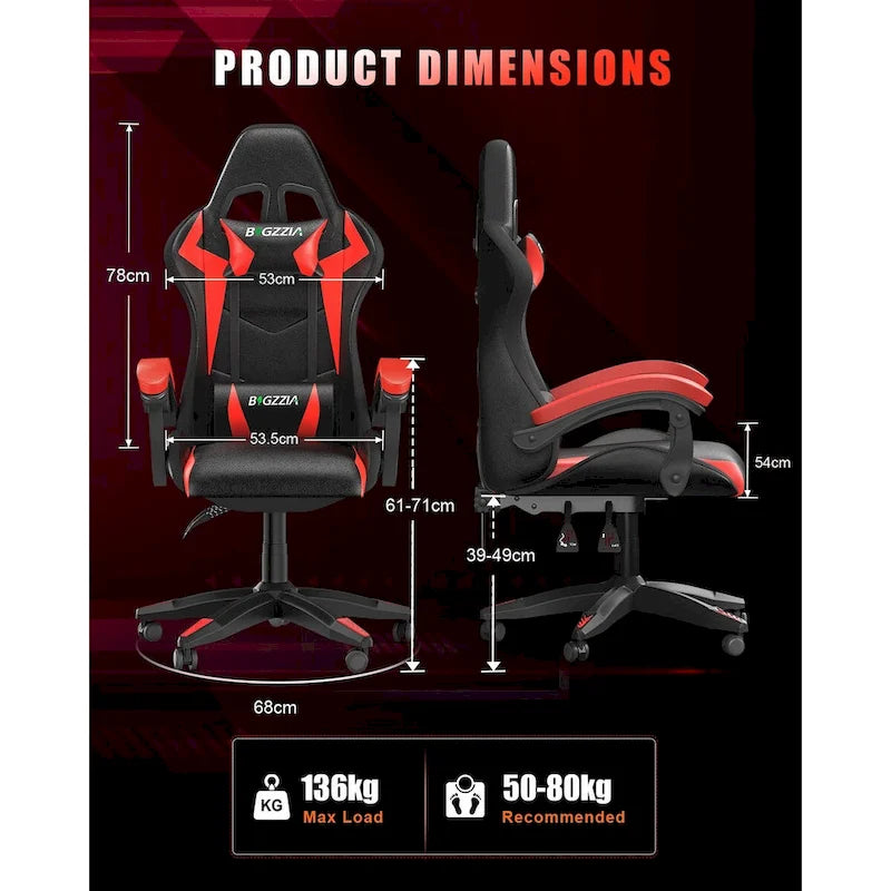 RGB Gaming Chair with LED Lights and Ergonomic Computer Chair
