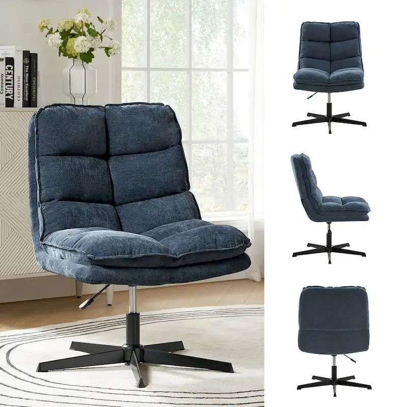 Joaquin Modern Armless 0ffice Chair Tufted 360Swivel With Upholstered by HULALA HOME