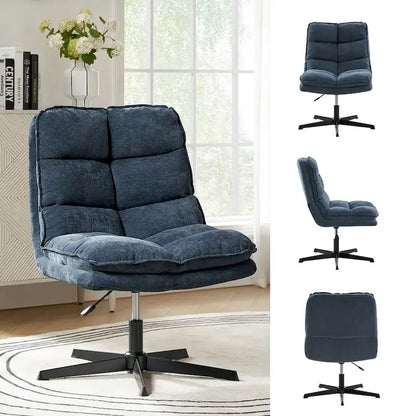 Joaquin Modern Armless 0ffice Chair Tufted 360Swivel With Upholstered by HULALA HOME