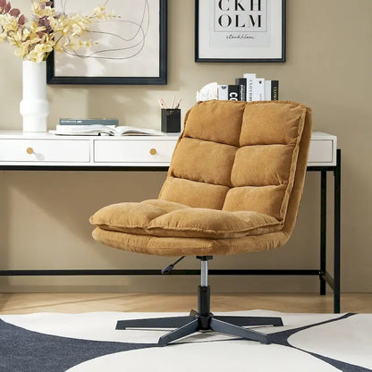 Joaquin Modern Armless 0ffice Chair Tufted 360Swivel With Upholstered by HULALA HOME