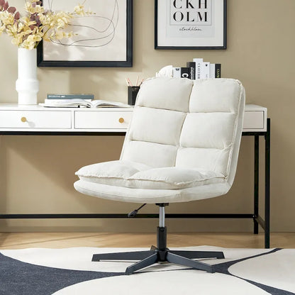 Joaquin Modern Armless 0ffice Chair Tufted 360Swivel With Upholstered by HULALA HOME